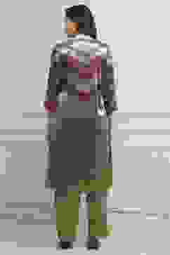 Mint Green Blended Straight Printed Kurta Pants Set image number 4