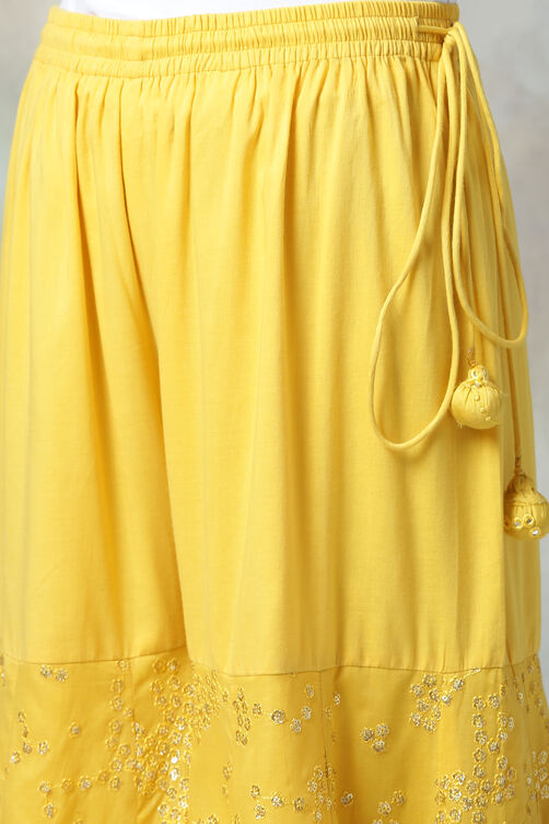 Yellow Viscose Kurta Garara Suit Set image number 3