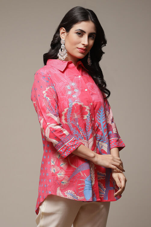 Coral Rayon Printed Shirt image number 4