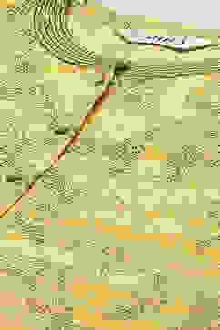 Yellow Rayon Front Open Printed Kurta image number 1