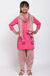 Pink Cotton Straight Kurta Salwar Suit Set image number 0