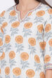 Teal And Off White Cotton Straight Kurta Skirt Suit Set image number 1