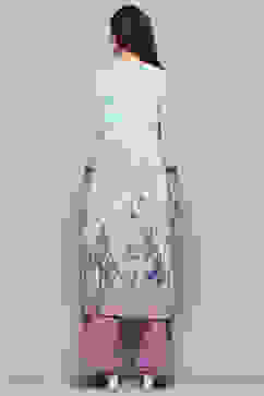 Aqua Blue Cotton Gathered Suit Set image number 4