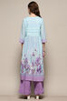 Aqua Blue Cotton Gathered Suit Set image number 4