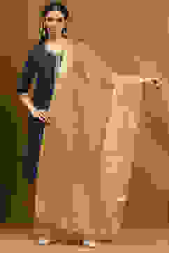 Beige Poly Silk Dupatta image number 4