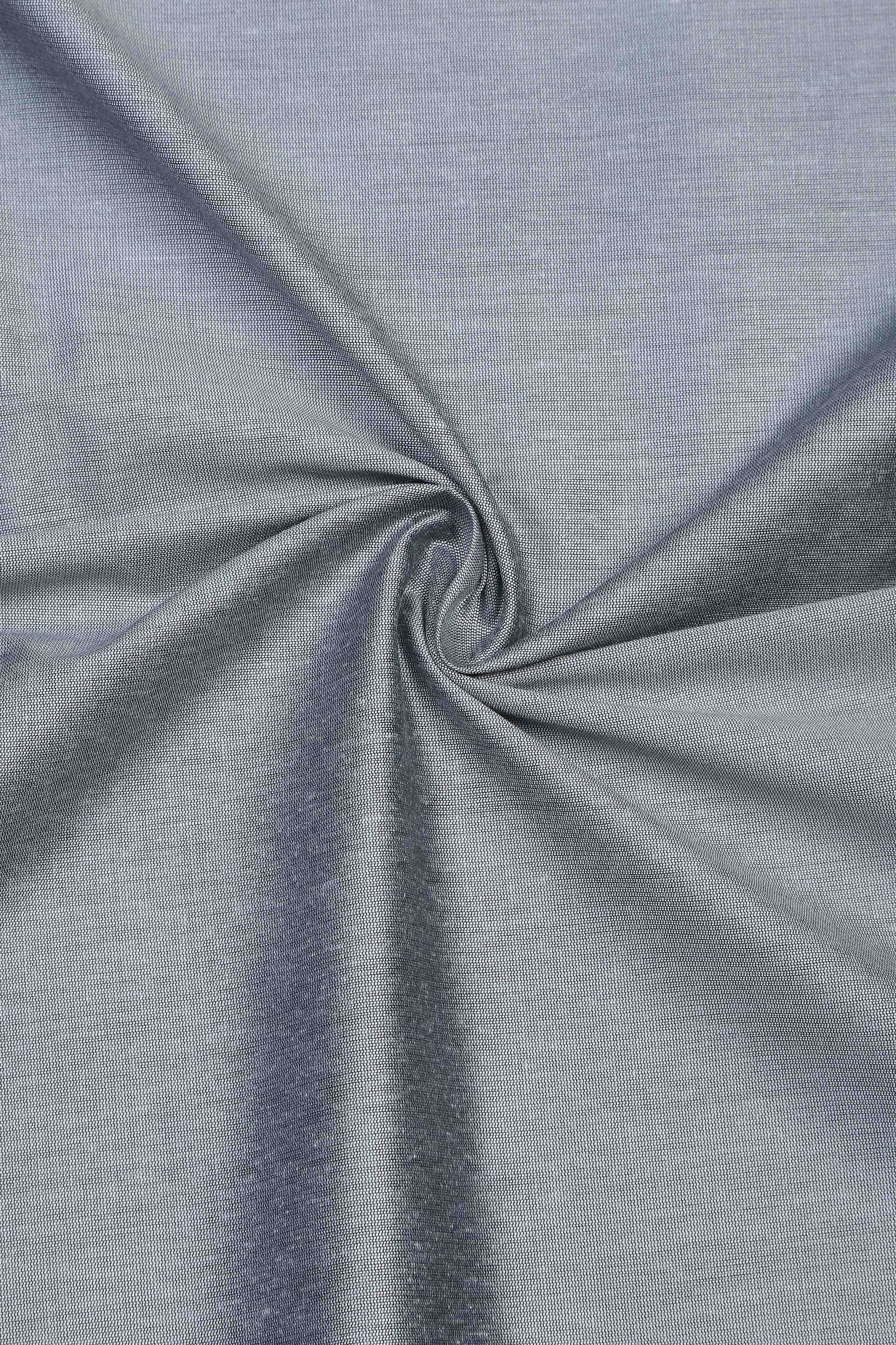 Dusty Grey Banarasi Chanderi Banarasi Print Unstitched Suit Set image number 2