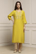 Lime Green Viscose Blend Straight Kurta image number 5