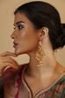 White Gold Plated Brass Jhumkas image number 3