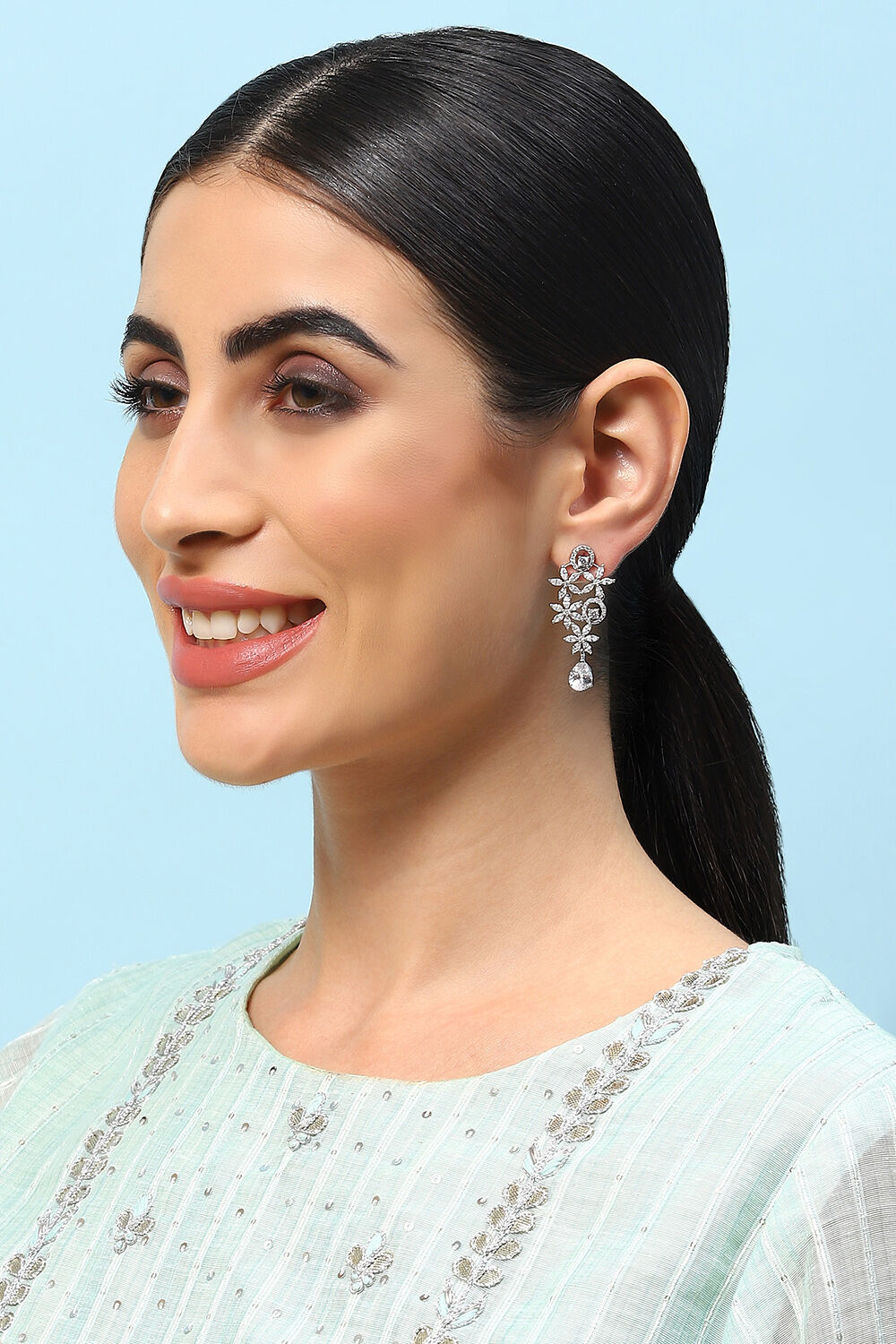 White Brass Earrings image number 3