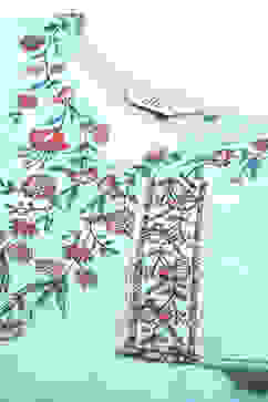 Turquoise Art Silk Kurta Garara Suit Set image number 1