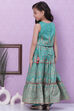 Green Art Silk Flared Lehenga image number 4