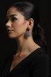 Oxidized And Maroon Earrings image number 0
