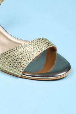 Gold Embellished Sandals image number 1