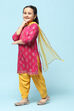 Fuchsia Cotton Straight Printed Kurta Patiyala Salwar Suit Set image number 4