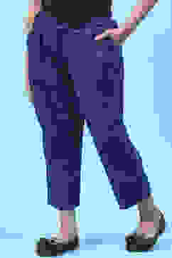 Blue Cotton Solid Pant image number 2