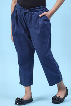 Blue Cotton Solid Pant image number 2