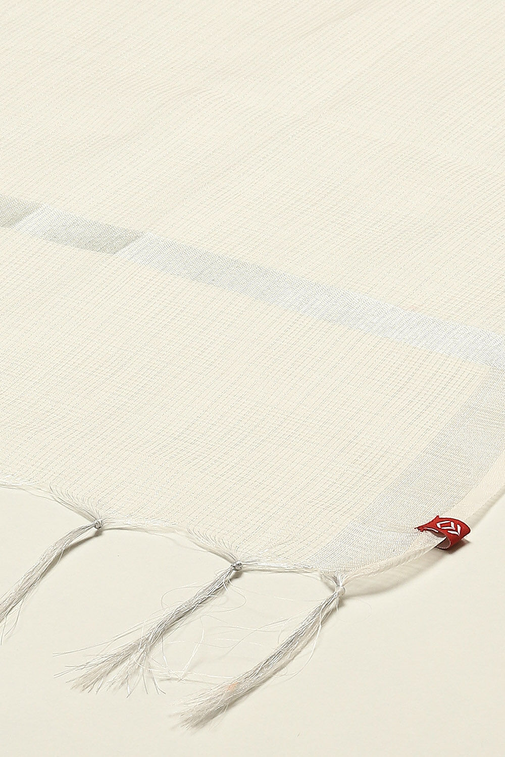 Off White Cotton Blend Yarndyed Dupatta image number 1