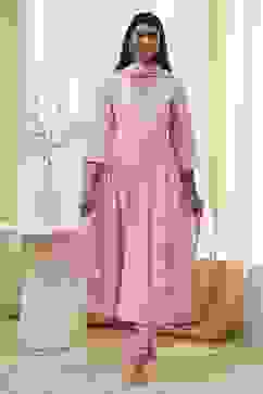 Pink Cotton Anarkali Suit Set image number 6