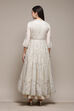 Off White Cotton Anarkali Kurta Skirt Suit Set image number 5