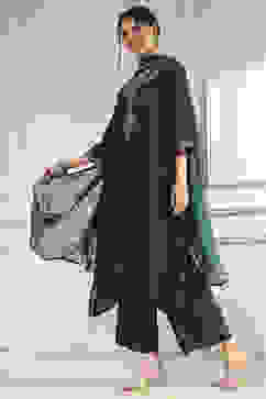 Green Striped Straight Suit Set image number 3