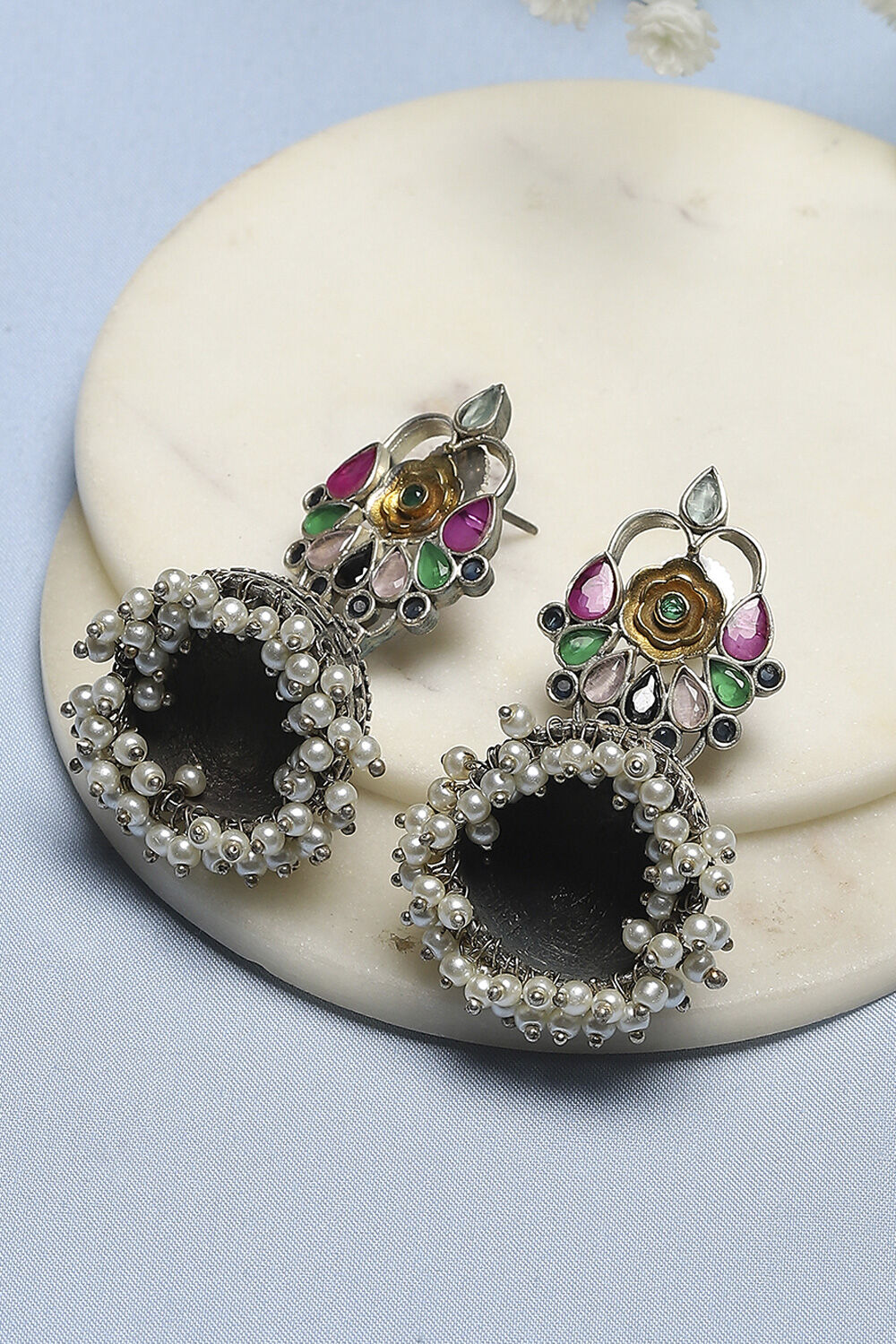 Multi Oxidised Brass Jhumka image number 0