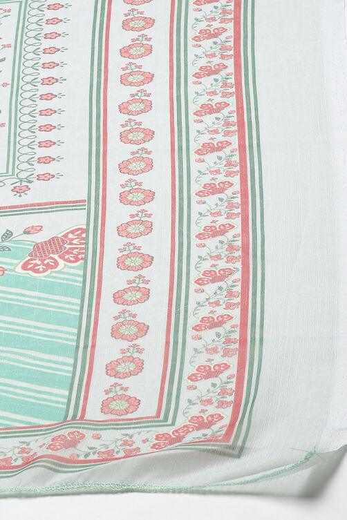 Pastel Green Cotton Blend Digital Print Unstitched Suit Set image number 2