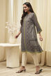 Black Printed Straight Kurta image number 2
