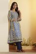 Blue Cotton Straight Kurta image number 0