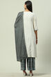 Off White Straight Kurta Palazzo Suit Set image number 4