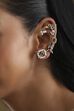 Dark Pink Brass Stone Studded Earcuff image number 1