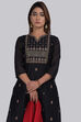Off White Viscose Hand Block Print Unstitched Suit Set image number 1