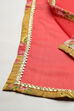 Pink Metallic Cotton Double Layered  Kurta Churidar Suit Set image number 4