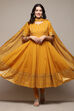 Yellow Voile Anarkali Kurta Churidar Suit Set image number 0