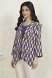 Blue Printed Straight Jacket image number 2