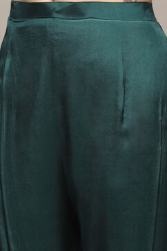 Teal Chanderi Unstitched Suit Set image number 3