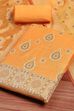 Mustard Poly Silk Banarasi Unstitched Suit Set image number 1