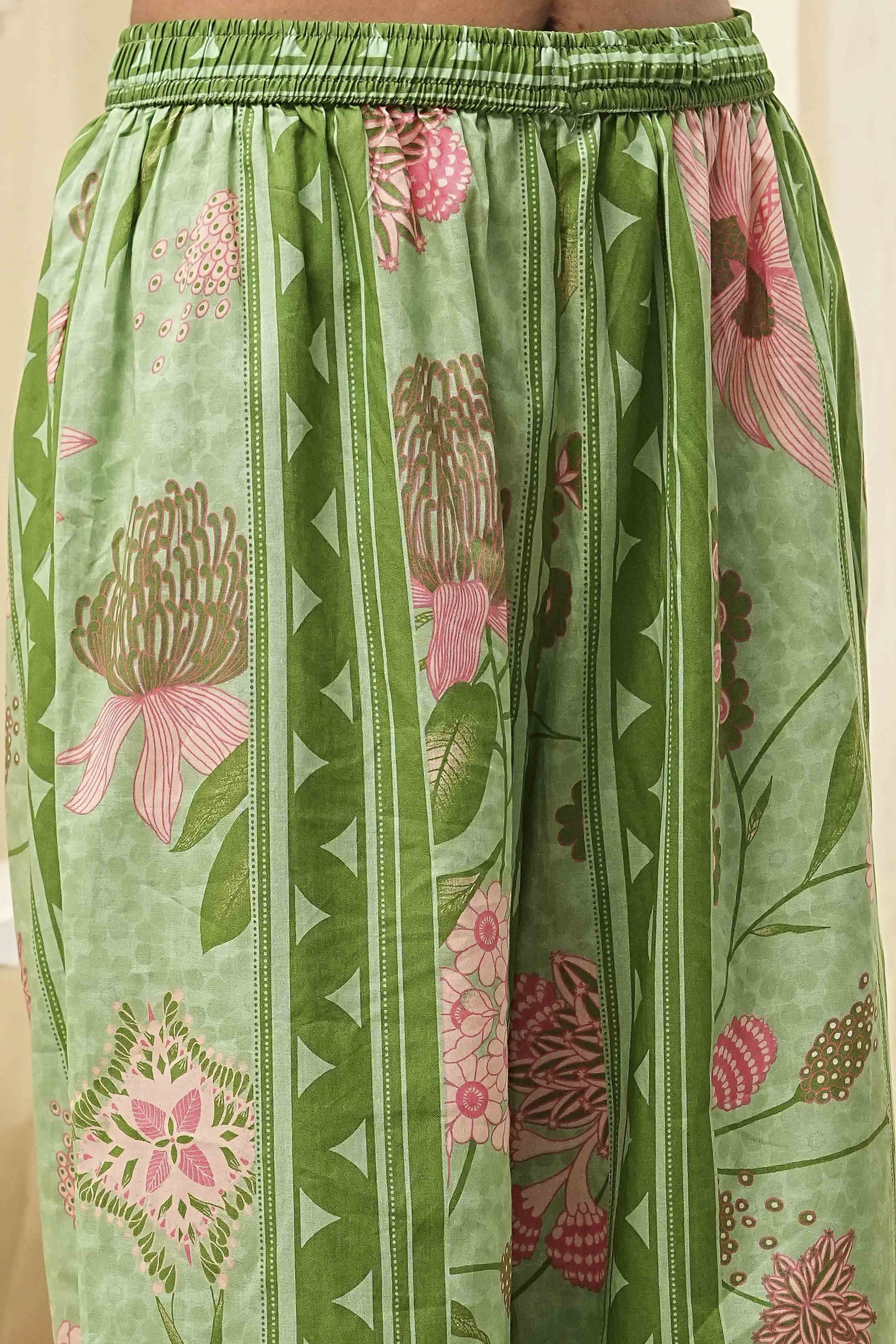 Rust Cotton Yarn-Dyed Kalidar Suit Set image number 2