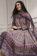 Lilac Cotton Printed Anarkali Suit Set image number 7