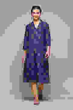 Pink & Purple LIVA Straight Printed Kurta image number 5