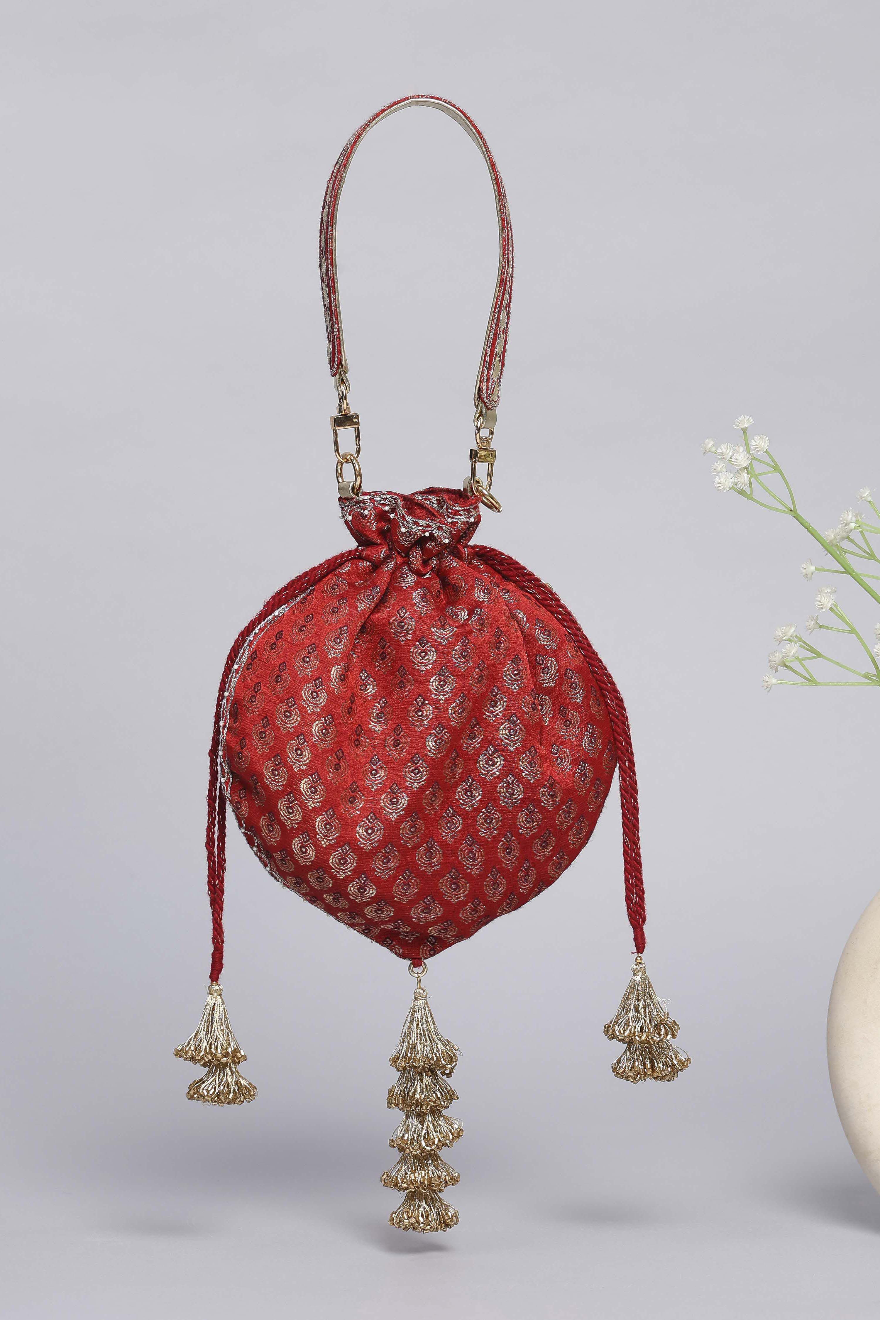 Red Polycotton Potli image number 5