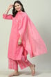 Blush Pink Straight Kurta Palazzo Suit Set