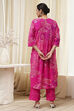 Pink Cotton Printed Pleated Kurta Set image number 4