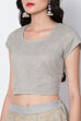 Grey Poly Cotton Lehenga Set image number 1