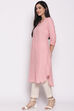 Blue Cotton Solid Kurti image number 2