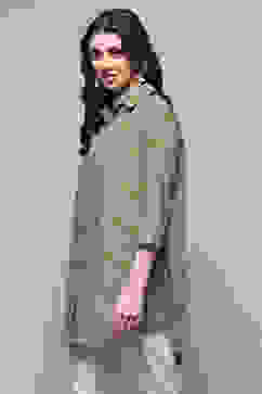 Olive Cotton Straight Kurta image number 2