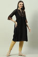 Wine Art Silk A-Line Yarndyed Kurta image number 3