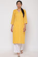 Ivory Cotton Straight Yarndyed Kurta image number 0