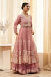 Pink Net Embroidered Anarkali Lehenga Set image number 5