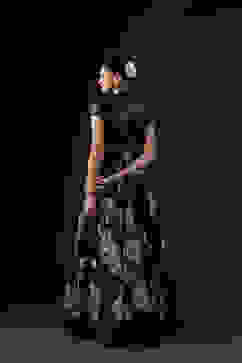 Rohit Bal Navy Cotton Silk Anarkali Printed Suit Set image number 5