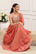 Pink Poly Tissue Anarkali Dress